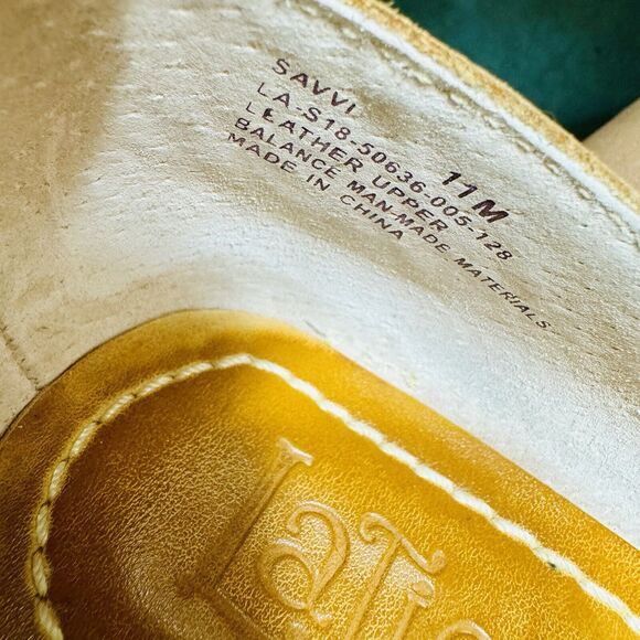 LATIGO▪︎LEATHER▪︎CORK WEDGE▪︎PEEP TOE▪︎SANDALS▪︎SZ 11▪︎shoes▪︎SAAVI Women’s Navy - Picture 10 of 10